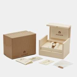 Pre Owned Aigner Silver Rose Gold Plated Stainless Steel Ravenna Nuovo A25200 Women's Wristwatch 24 mm