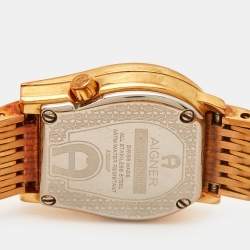 Pre Owned Aigner Silver Rose Gold Plated Stainless Steel Ravenna Nuovo A25200 Women's Wristwatch 24 mm