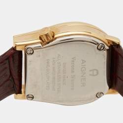 Pre Owned Aigner Champagne Gold Plated Stainless Steel Verona Nuovo A22200 Women's Wristwatch 24 mm