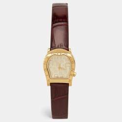 Pre Owned Aigner Champagne Gold Plated Stainless Steel Verona Nuovo A22200 Women's Wristwatch 24 mm