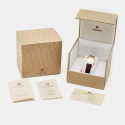 Pre Owned Aigner Champagne Gold Plated Stainless Steel Verona Nuovo A22200 Women's Wristwatch 24 mm