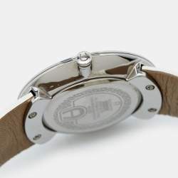Aigner White Stainless Steel Leather Aversa A51200 Women's Wristwatch 32 mm