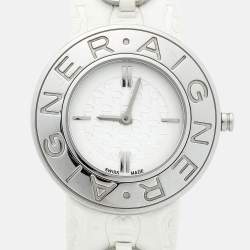 Aigner White Stainless Steel Leather Aversa A51200 Women's Wristwatch 32 mm