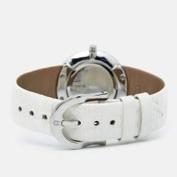 Aigner White Stainless Steel Leather Aversa A51200 Women's Wristwatch 32 mm