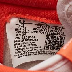 Pre Owned Air Jordans Orange/White Leather Jordan 1 Low OG Starfish Sneakers Size 36