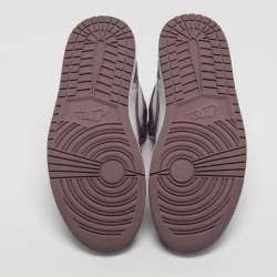 Pre Owned Air Jordans White/Mauve Leather Jordan 1 Retro High OG Sneakers Size 39