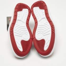 Pre Owned Air Jordans Red/White Leather Jordan 1 Elevate Low Varsity Red Sneakers Size 38.5