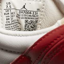 Pre Owned Air Jordans Red/White Leather Jordan 1 Elevate Low Varsity Red Sneakers Size 38.5