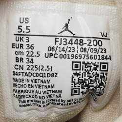 Pre Owned Air Jordans Light Brown Leather Legend Air Jordan 1 Mid Top Sneakers Size 36