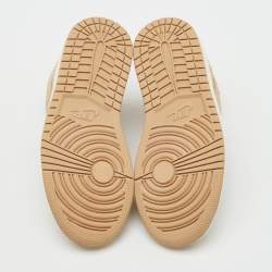 Pre Owned Air Jordans Light Brown Leather Legend Air Jordan 1 Mid Top Sneakers Size 36