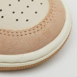 Pre Owned Air Jordans Light Brown Leather Legend Air Jordan 1 Mid Top Sneakers Size 36