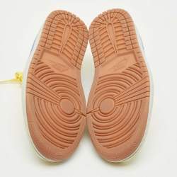 Pre Owned Air Jordans Multicolor Leather Jordan 1 Retro Low OG SP Travis Scott Canary Sneakers Size 39