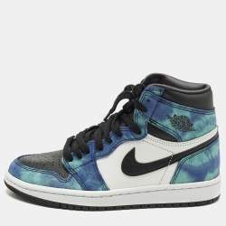 Pre Owned Air Jordans Jordan 1 Retro Tie Dye Size 36.5 Multicolor Leather and Suede High Top Sneakers