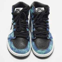 Pre Owned Air Jordans Jordan 1 Retro Tie Dye Size 36.5 Multicolor Leather and Suede High Top Sneakers