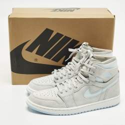 مملوكة مسبقًا حذاء رياضي آير جوردانز 1 هايتوب جلد أسود/أخضر داكن مقاس 42.5