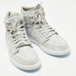 مملوكة مسبقًا حذاء رياضي آير جوردانز 1 هايتوب جلد أسود/أخضر داكن مقاس 42.5