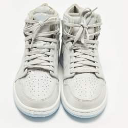 مملوكة مسبقًا حذاء رياضي آير جوردانز 1 هايتوب جلد أسود/أخضر داكن مقاس 42.5