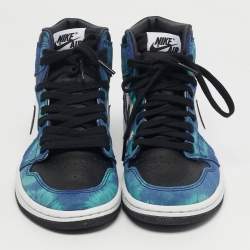 Pre Owned Air Jordans Jordan 1 Retro Tie Dye Size 37.5 Multicolor Leather and Suede High Top Sneakers