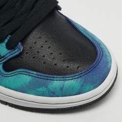 Pre Owned Air Jordans Jordan 1 Retro Tie Dye Size 37.5 Multicolor Leather and Suede High Top Sneakers