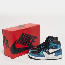 Pre Owned Air Jordans Jordan 1 Retro Tie Dye Size 37.5 Multicolor Leather and Suede High Top Sneakers