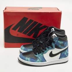 Pre Owned Air Jordans Jordan 1 Retro Tie Dye Size 37.5 Multicolor Leather and Suede High Top Sneakers