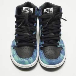 Pre Owned Air Jordans Jordan 1 Retro Tie Dye Size 37.5 Multicolor Leather and Suede High Top Sneakers