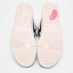 مملوكة مسبقًا حذاء رياضي آير جوردانز جلد جوردان 1 ريترو عنق مرتفع أبيض/موف مقاس 39