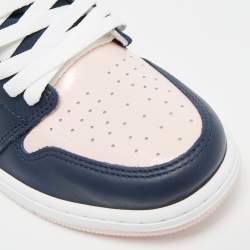 مملوكة مسبقًا حذاء رياضي آير جوردانز جلد جوردان 1 ريترو عنق مرتفع أبيض/موف مقاس 39