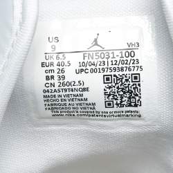 Pre Owned Air Jordans Jordan 1 SE Metallic Size 40.5 Silver/White Leather Mid Top Sneakers