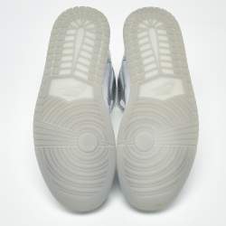 Pre Owned Air Jordans Jordan 1 SE Metallic Size 40.5 Silver/White Leather Mid Top Sneakers