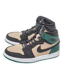 Pre Owned Air Jordan 1 x Nike Tricolor Leather Retro Celtics High Top Sneakers Size 38.5 