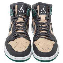 Pre Owned Air Jordan 1 x Nike Tricolor Leather Retro Celtics High Top Sneakers Size 38.5 