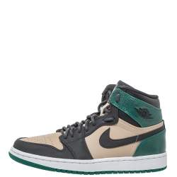 Pre Owned Air Jordan 1 x Nike Tricolor Leather Retro Celtics High Top Sneakers Size 38.5 