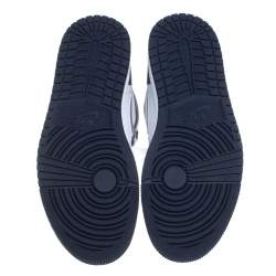 Pre Owned Air Jordan Blue/White Suede And Leather 1 Retro COJP High Top Sneakers Size 38