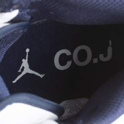 Air Jordan Blue/White Suede And Leather 1 Retro COJP High Top Sneakers Size 39