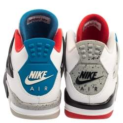 Pre Owned Air Jordan White Leather 4 Retro GS “What the” Sneaker Size 38