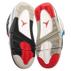 Pre Owned Air Jordan White Leather 4 Retro GS “What the” Sneaker Size 38