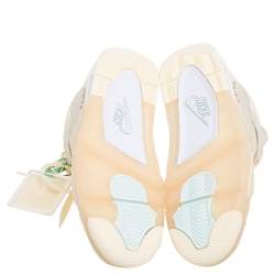 Pre Owned Air Jordan x Off White Beige Nubuck And Rubber 4 Retro Sail Sneakers Size 40