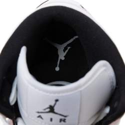 Pre Owned Air Jordan Pink/White Leather Jordan 1 Mid Sneakers Size 36.5