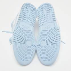 Pre Owned Air Jordan 1 Light Blue/White Leather Ice Blue Low Top Sneakers Size 39