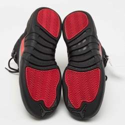 Pre Owned Air Jordan Black Nubuck and Leather 12 Retro High Top Sneakers Size 40