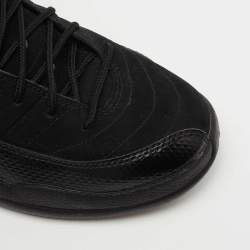 Pre Owned Air Jordan Black Nubuck and Leather 12 Retro High Top Sneakers Size 40