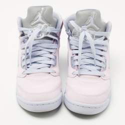 Pre Owned Air Jordans Pink Leather  Air Jordan 1  Sneakers Size 36.5