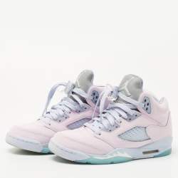Pre Owned Air Jordans Pink Leather  Air Jordan 1  Sneakers Size 36.5
