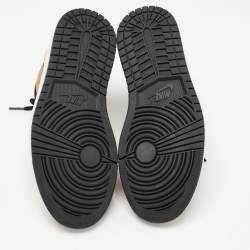 مملوكة مسبقًا Air Jordans Tricolor Nubuck Leather Air Jordan 1 Mid Wheat Sneakers Size 37.5