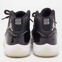 Pre Owned Air Jordans Black Mesh and Leather Jordan 11 Retro Jubilee Sneakers Size 38