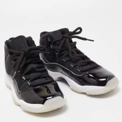 Pre Owned Air Jordans Black Mesh and Leather Jordan 11 Retro Jubilee Sneakers Size 38