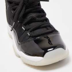 Pre Owned Air Jordans Black Mesh and Leather Jordan 11 Retro Jubilee Sneakers Size 38