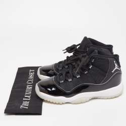 Pre Owned Air Jordans Black Mesh and Leather Jordan 11 Retro Jubilee Sneakers Size 38