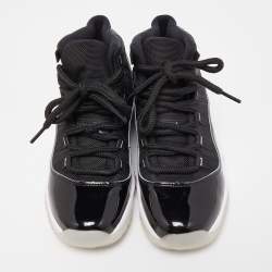 Pre Owned Air Jordans Black Mesh and Leather Jordan 11 Retro Jubilee Sneakers Size 38